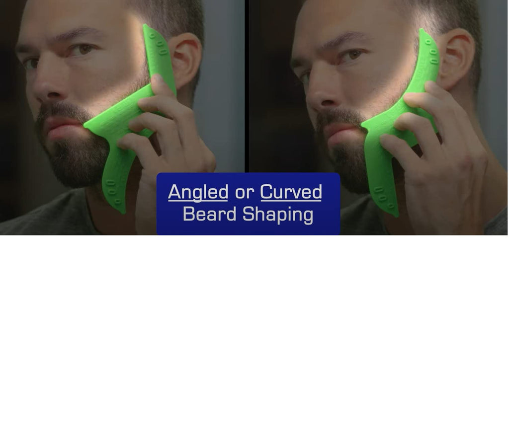 Quality Time Beard Shaping Tool Guide; Flexible Beard Guard, Do-it-Yourself, Innovative Design Template, Haircut Trimming Stencil - Beard Lineup Shaving Guide, Made in USA