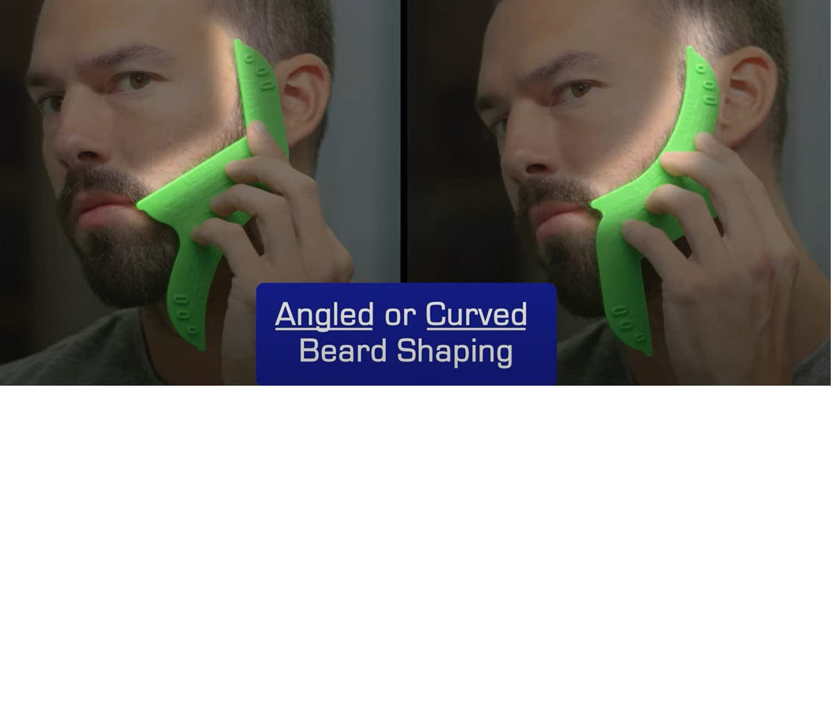Quality Time Beard Shaping Tool Guide; Flexible Beard Guard, Do-it-Yourself, Innovative Design Template, Haircut Trimming Stencil - Beard Lineup Shaving Guide, Made in USA