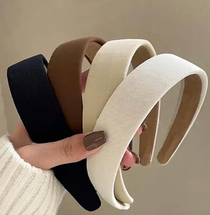 Huachi Headbands for Women Non Slip Trendy Headbands for Women’s Hair 1 inch Wide, Fall Head Bands Cute Headband for Girls Elastic Hair Bands for Womens Fashion Accessories Gifts 4PCS