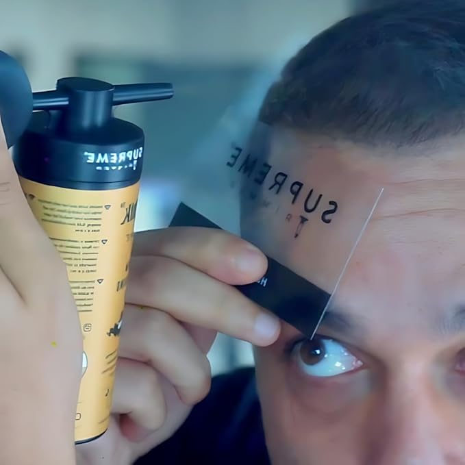 Enhancement Cards for Barbers by Supreme Trimmer | Reusable Hairline Shaping Tool for Natural Line Up & Precise Beard Edges | Ideal for Colored Ink Spray & Hair Fiber Application | HFH/4X