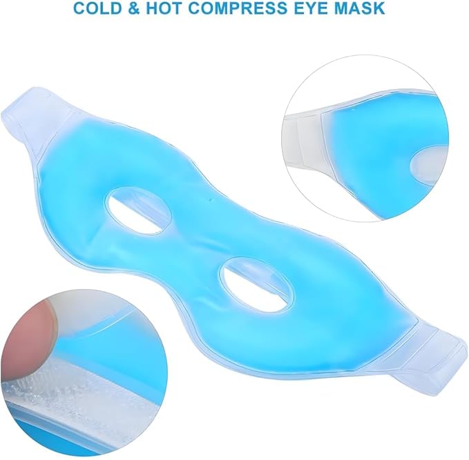 Sport Emblema Reusable Cooling Eye Mask for Puffiness & Swelling Migraines 2PCS Gel Frozen Eye Mask for Dark Circles Dry Eyes Hot Cold Compress Ice Pack for Headache Relief