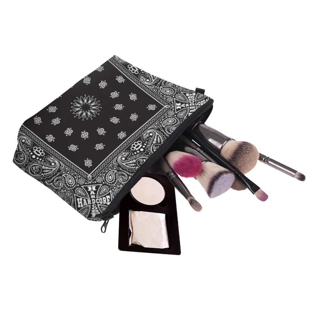 Loomifang Small Makeup Bag Cosmetic Bag for Women, Pretty Design Organizer Case with Zipper Closure, Lightweight and Water-Resistant Make Up Bag - 8.65"x 5.35" x 7.08"（Mandala Flowers）