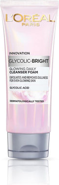 L'Oreal Paris Glycolic Bright Daily Foaming Face Cleanser, 100ml | Glycolic Acid Face Wash for Dull Skin | Daily Glowing Facial Cleanser