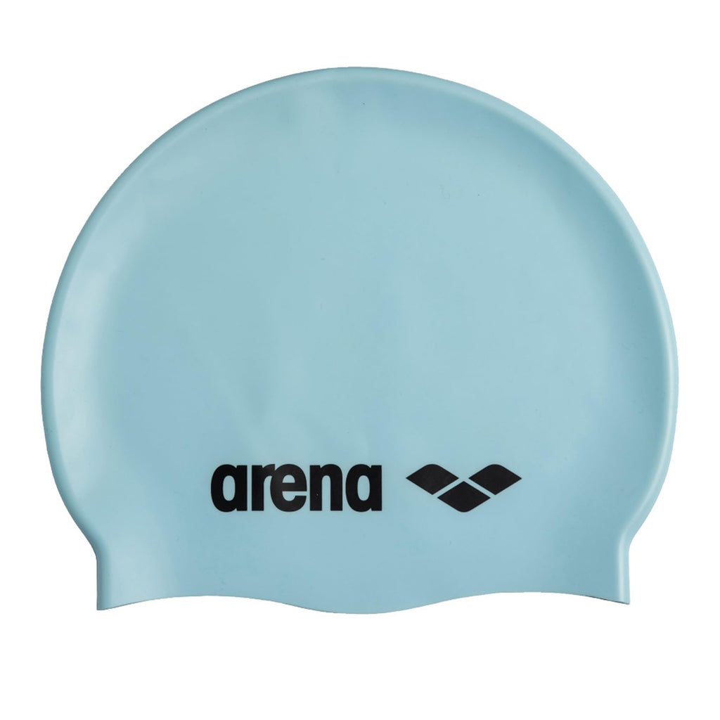 Arena Classic Unisex Soft Silicone Swim Cap for Women and Men, Intensive Training and Racing Comfortable Non-Slip Long Hair Swimming Hat, Pastel Blue