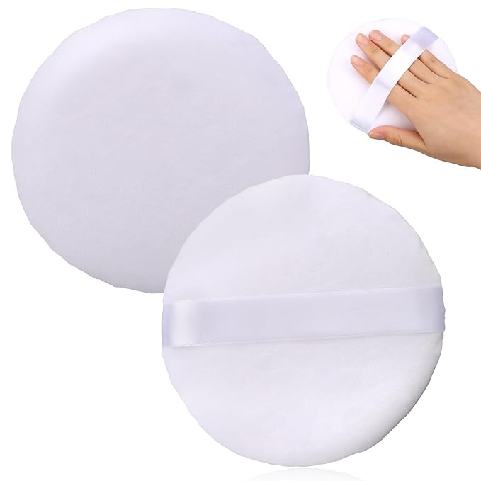 1 Pack 5 Inch Large Powder Puff for Face Powder, Ultra Soft Washable Loose Powder Puff Round Blending Sponge Puff Setting Powder Puff Body Powder Puff for Face Makeup Loose Powder Foundation