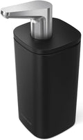 simplehuman 10 oz. Pulse Pump, Liquid Soap Dispenser, Drip Free Hand Soap Pump, Black Stainless Steel