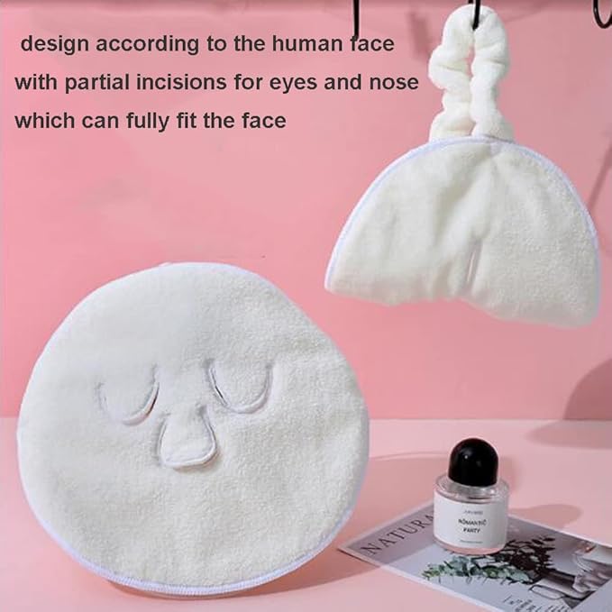Angzhili 2 Pcs Hot Compress Reusable Face Towel Mask,Hot Cold Facial Steamer Towel Soft Coral Fleece Face Mask for Home and Beauty Salon,Spa Towel Moisturizing Skin Care