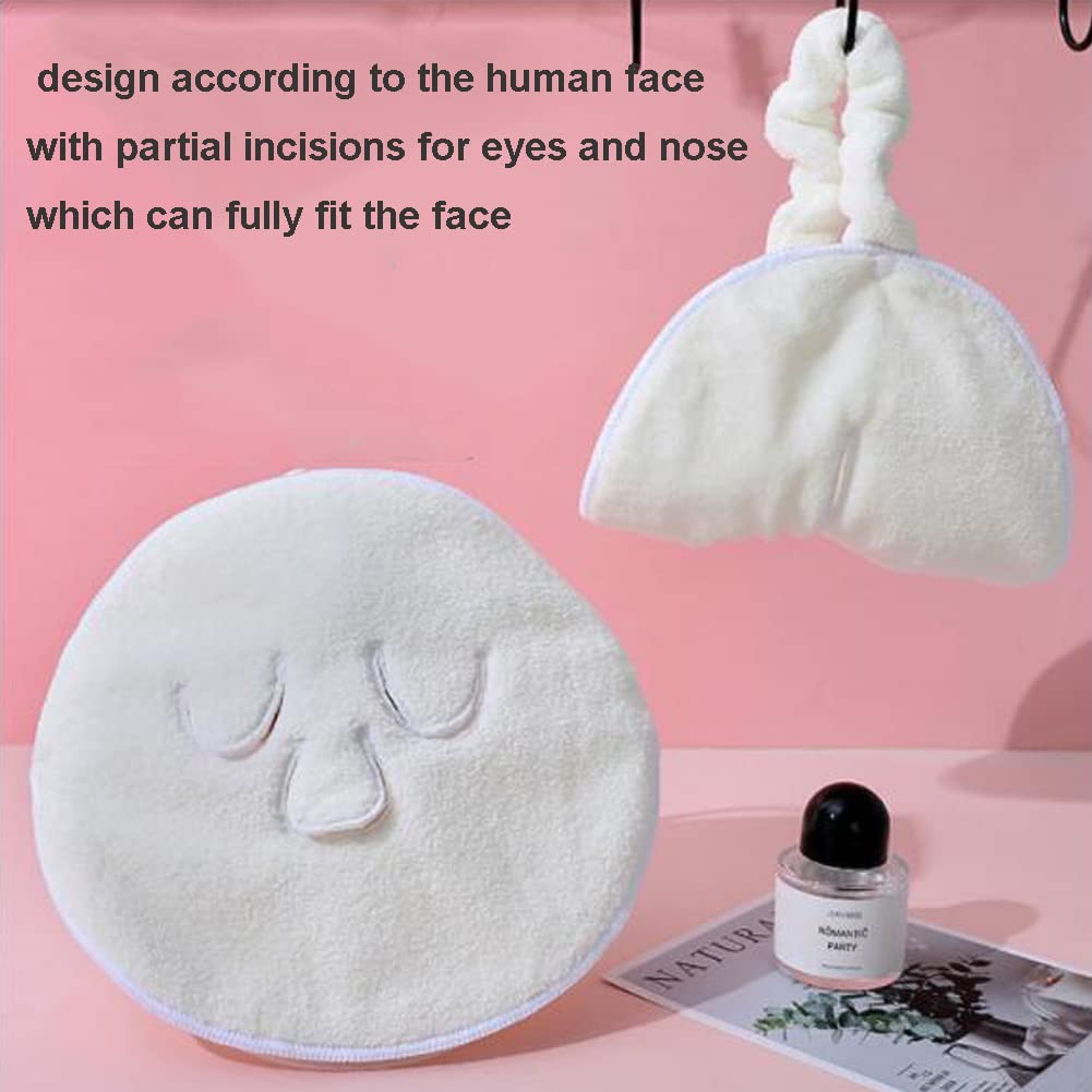 Angzhili 2 Pcs Hot Compress Reusable Face Towel Mask,Hot Cold Facial Steamer Towel Soft Coral Fleece Face Mask for Home and Beauty Salon,Spa Towel Moisturizing Skin Care