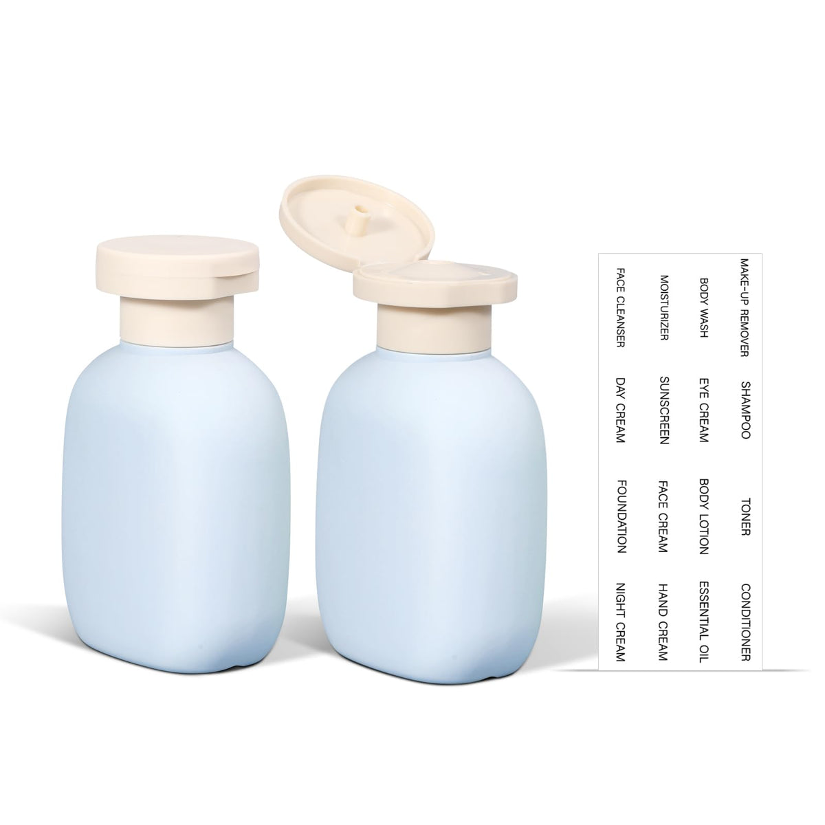 ASEVAT 8.8oz Travel Bottle with Flip Cap, Leak Proof Squeeze Bottles, Refillable Plastic Travel Containers for Creams, Lotion, Foundation, Shampoo, Conditioner