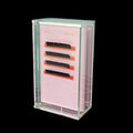 Two Layers Eyelash Grafting Pallet with Cover, Dust-proof Acrylic Lash Tile holder, Eyelash Extensions Storage Gasket Pads 2 Tiers for Beginners Beauty Artist Salon (Pink)
