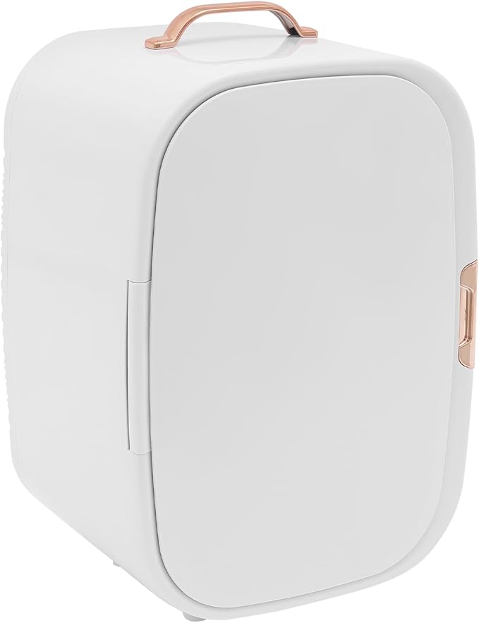 PLITEDDE Skincare Fridge, 12L Mini Fridge, Portable Makeup Refrigerator - Large Capacity, Cooling & Heating Dual-Function, Adjustable Space Layout, Low Noise for Bedroom, Office, Car, Dorm (White)