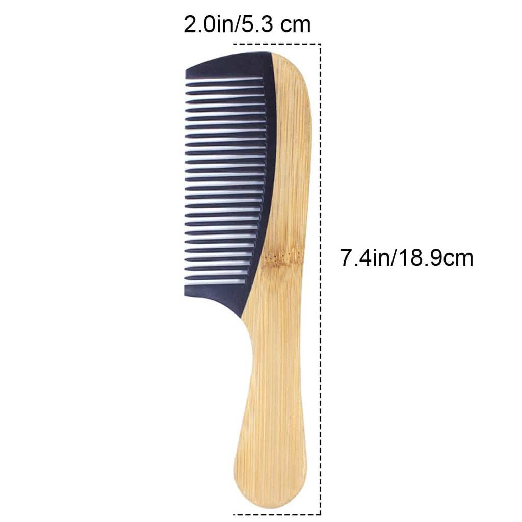 Natural Handmade Bamboo Hair Combs for Women Men, Anti-Static for All Hairstyles & Beard(7.4 in)