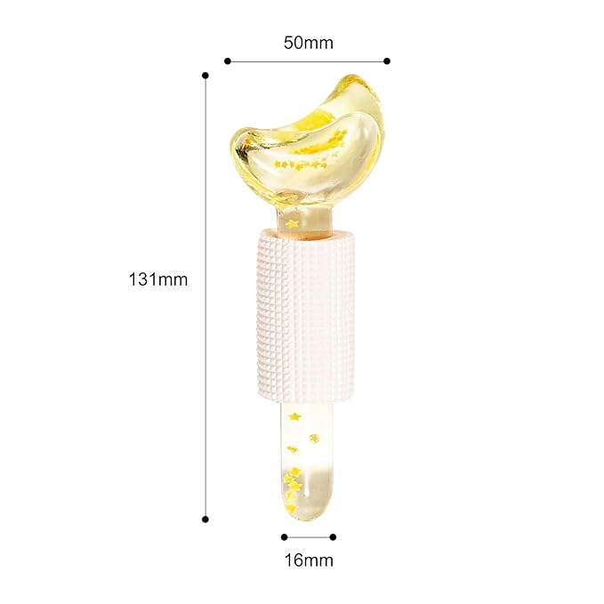 Fairsailrain Ice Globes for Facials, Cooling Face Massage Roller with Crescent Glitter Design, Professional Beauty Tool for Salons Home Face Neck Under Eye Care