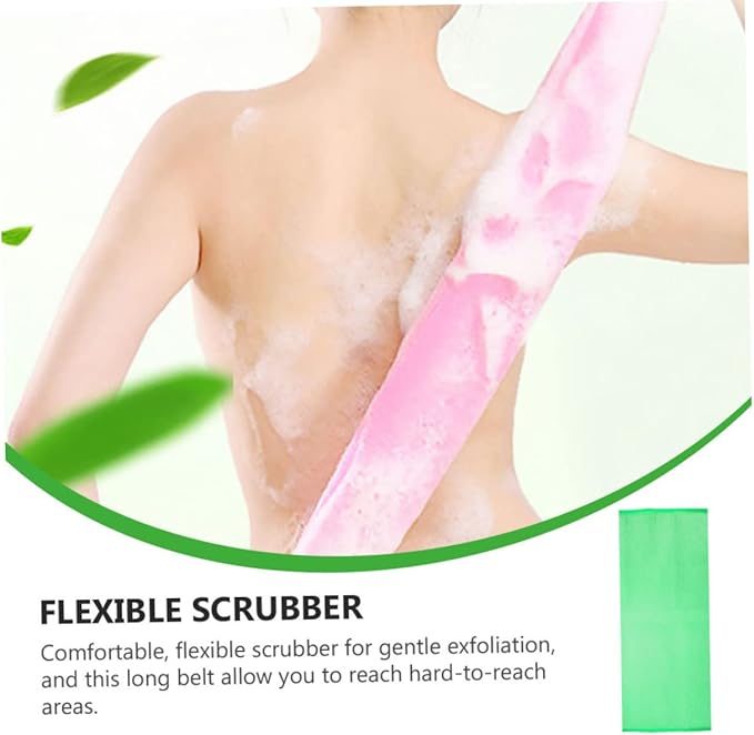 Healvian 4pcs Back Scrubber Strap Gentle Exfoliating Bathing Washer for Men Women Comfortable Flexible Design for for All Ages Colors