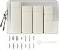 Sprigold 5 Pack Brief and Fashion Travel Bottles TSA Approved, BPA Free Travel Size Travel Containers Refillable Squeeze Bottles for Cosmetic Shampoo Cream Conditioner Lotion Soap… (Nordic white)