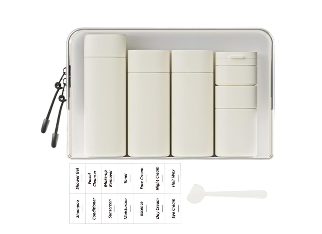 Sprigold 5 Pack Brief and Fashion Travel Bottles TSA Approved, BPA Free Travel Size Travel Containers Refillable Squeeze Bottles for Cosmetic Shampoo Cream Conditioner Lotion Soap… (Nordic mint green)