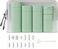 Sprigold 5 Pack Brief and Fashion Travel Bottles TSA Approved, BPA Free Travel Size Travel Containers Refillable Squeeze Bottles for Cosmetic Shampoo Cream Conditioner Lotion Soap… (Nordic green)