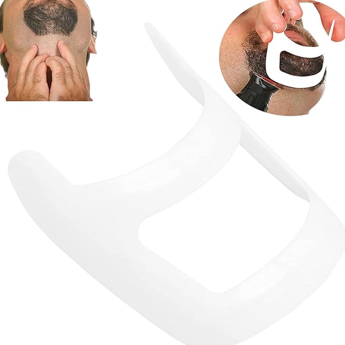 Beard Shaping Tool Kit Neckline Shaving Template Guide Set for Men Hair Styling White, Beard Trimmer Template Guide, STANDARD