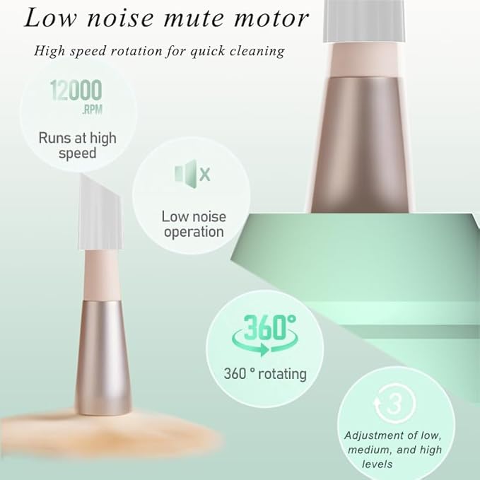 BomCot Electric Makeup Brush Cleaning Drying Machine, Portable and Efficient Cleaner with Three-Level Cleaning and Spin Drying Adjustment Functions