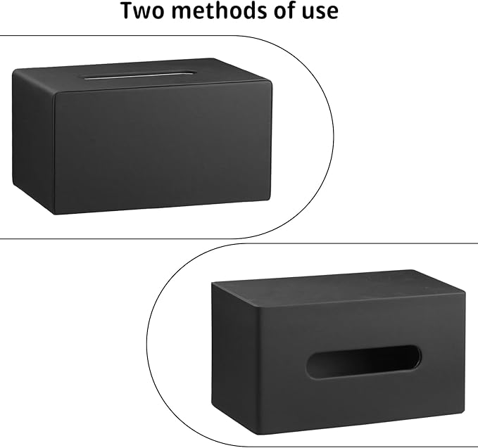 PU Leather Tissue Box Cover Rectangle with Detachable Storage Tray,Fits 230-Count Box Tall Rectangular,Modern Decorative Tissue Box Holder/Organizer for Bathroom,Bedroom Dresser,Night Stand