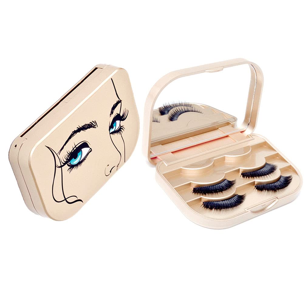 False Eyelash Storage Case with Mirror Empty Travel Lash Organizer Box
