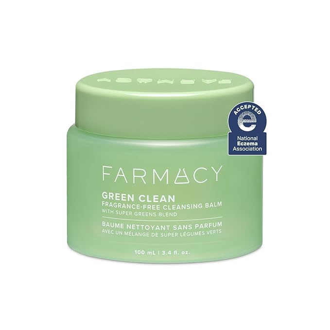 Farmacy Sensitive Skin Makeup Remover Cleansing Balm - Green Clean Waterproof Makeup Remover Balm + Oil Cleanser for Face - Melts Make Up + SPF - Hydrates + Softens Skin - Fragrance-Free (100ml)