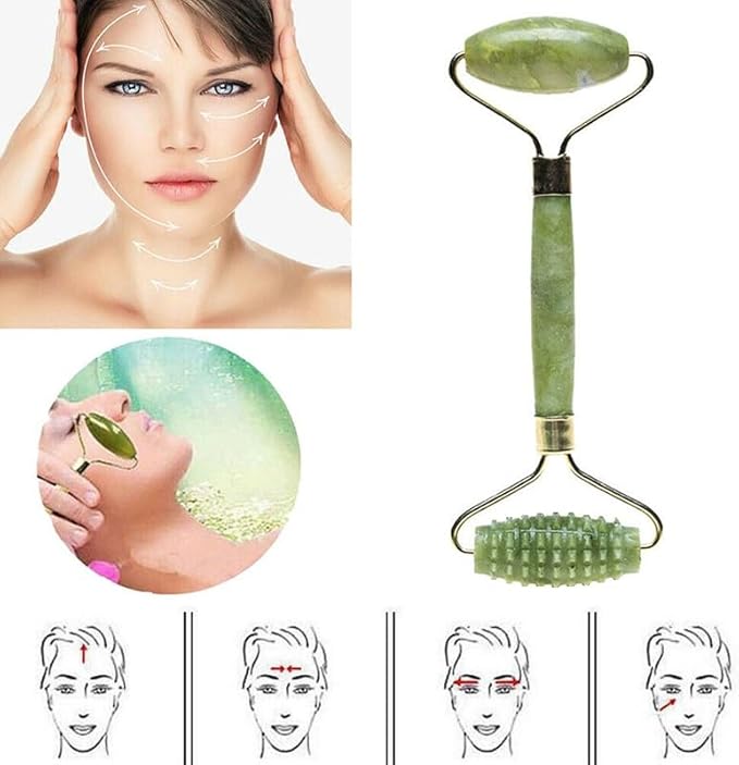 Sbnnfikeb Jade Roller & Gua Sha Set 5-in-1, Full Body Massage Tools