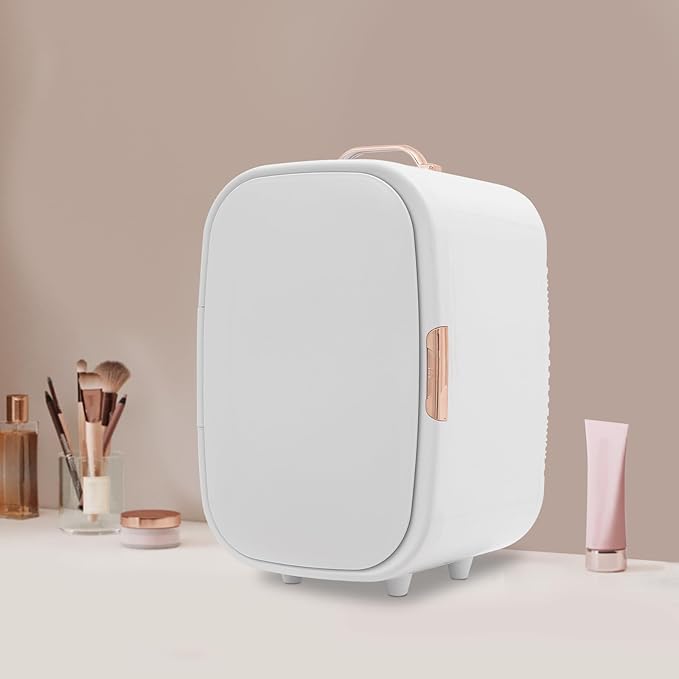 BIAZFYIUW 12L Skincare Fridge for Bedroom, Portable Mini Fridge with AC/DC Cords, Quiet Beauty Fridge Cooler and Warmer, Compact Skincare Fridge for Makeup Cosmetics Travel & Car (White)