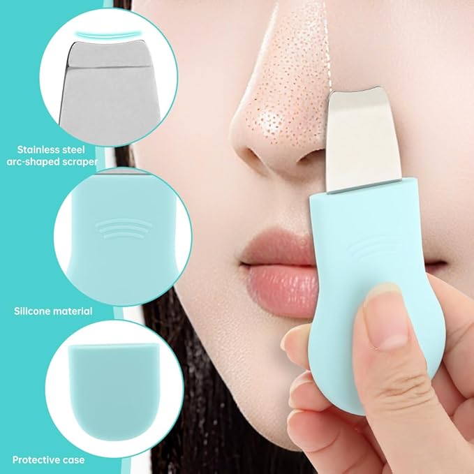 Blackhead Remover Tool Set,Silicone Blackhead Scraper,Face Scraper and Pore Cleaning Brush,Skin Scrubber Face Spatula for Deep Cleansing,Face Exfoliator Scrubber for Women Men