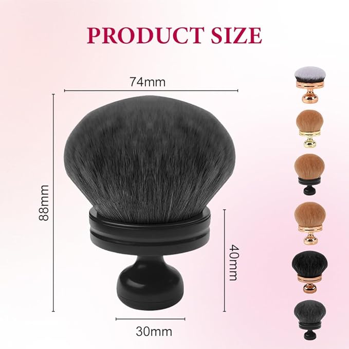Extra Large Brush for Self Tanner and Body Makeup, Soft Synthetic Hair Brush for Foundation, Bronzer, Blusher, Self Tanning Lotion, Applicator for Face Body and Back (All black)