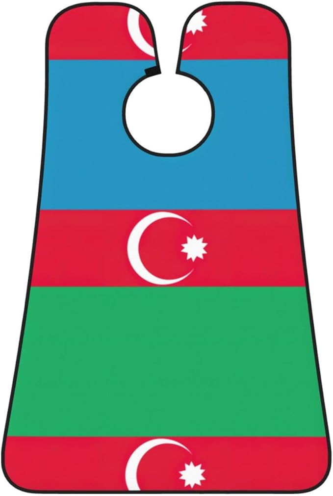 NOUZU Flag Of Azerbaijan Print Beard Bib Apron For Men, Beard Hair Catcher For Men Shaving Trimming,Beard Cape Cloth