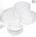 Plastic Cotton Square Holder, 4 PCS Portable Cotton Round Holder Travel Size Makeup Sponge Holders White Transparent Cottons Pads Dispenser Container for Makeup Remover Cottons Balls Puff Small Items
