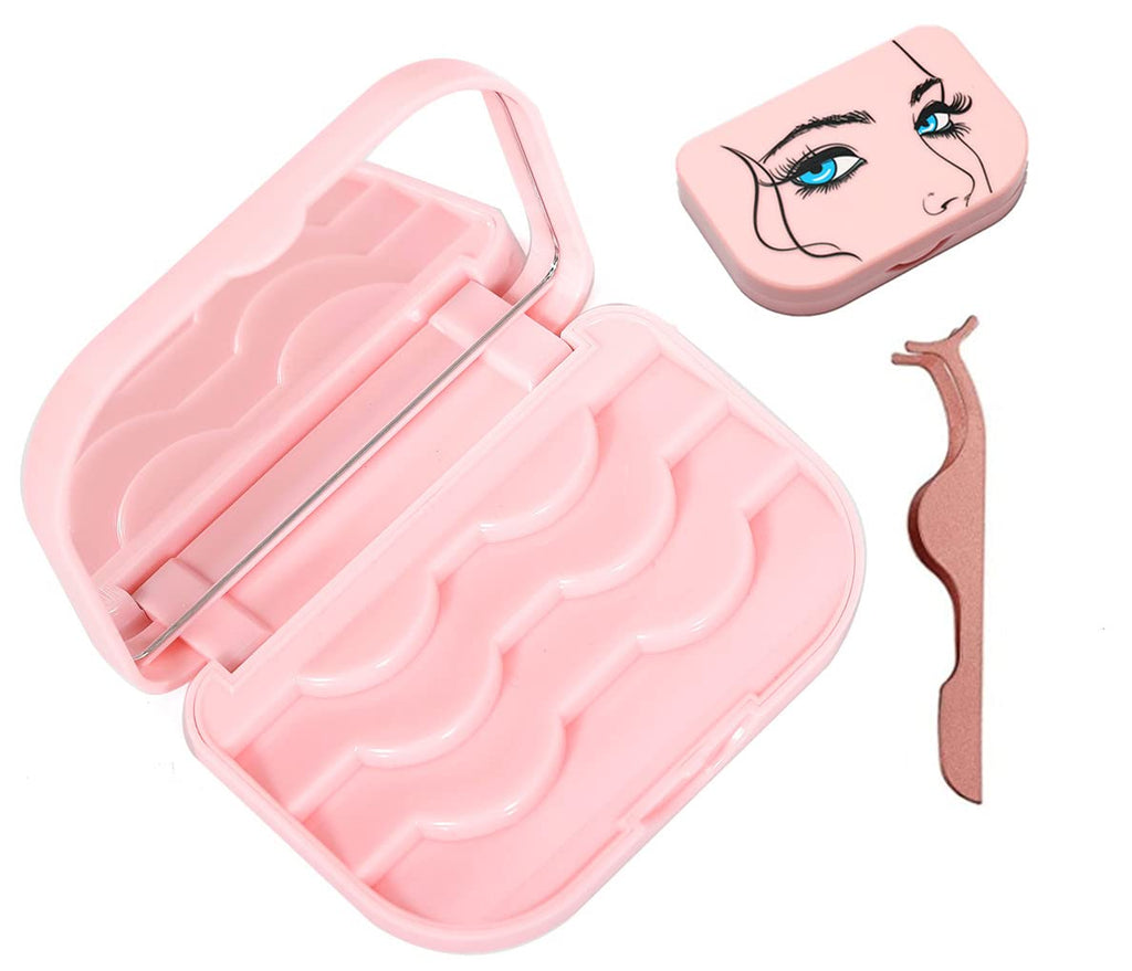 kawosun False Eyelash Case Cosmetic Case Eyelashes Storage Box with Mirror