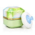 Body Powder Puff and Container, 3.35" Portable Dusting Powder Container with Soft Puff Powder Case Box Jar for Baby Women Home and Travel Use (Green)