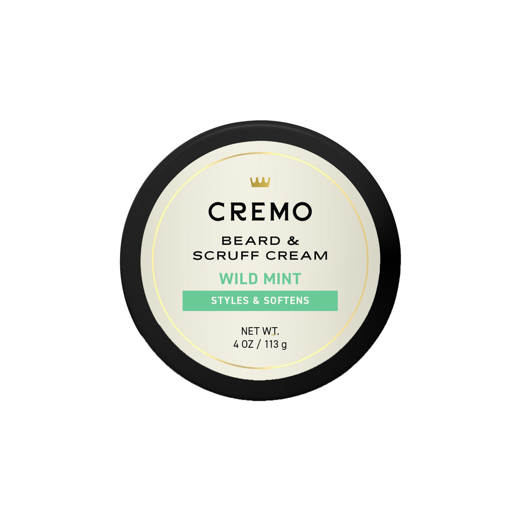 Cremo Beard & Scruff Cream, Wild Mint, 4 Ounce (Pack of 1) - Soothe Beard Itch, Condition and Offer Light-Hold Styling for Stubble and Scruff (Product Packaging May Vary)