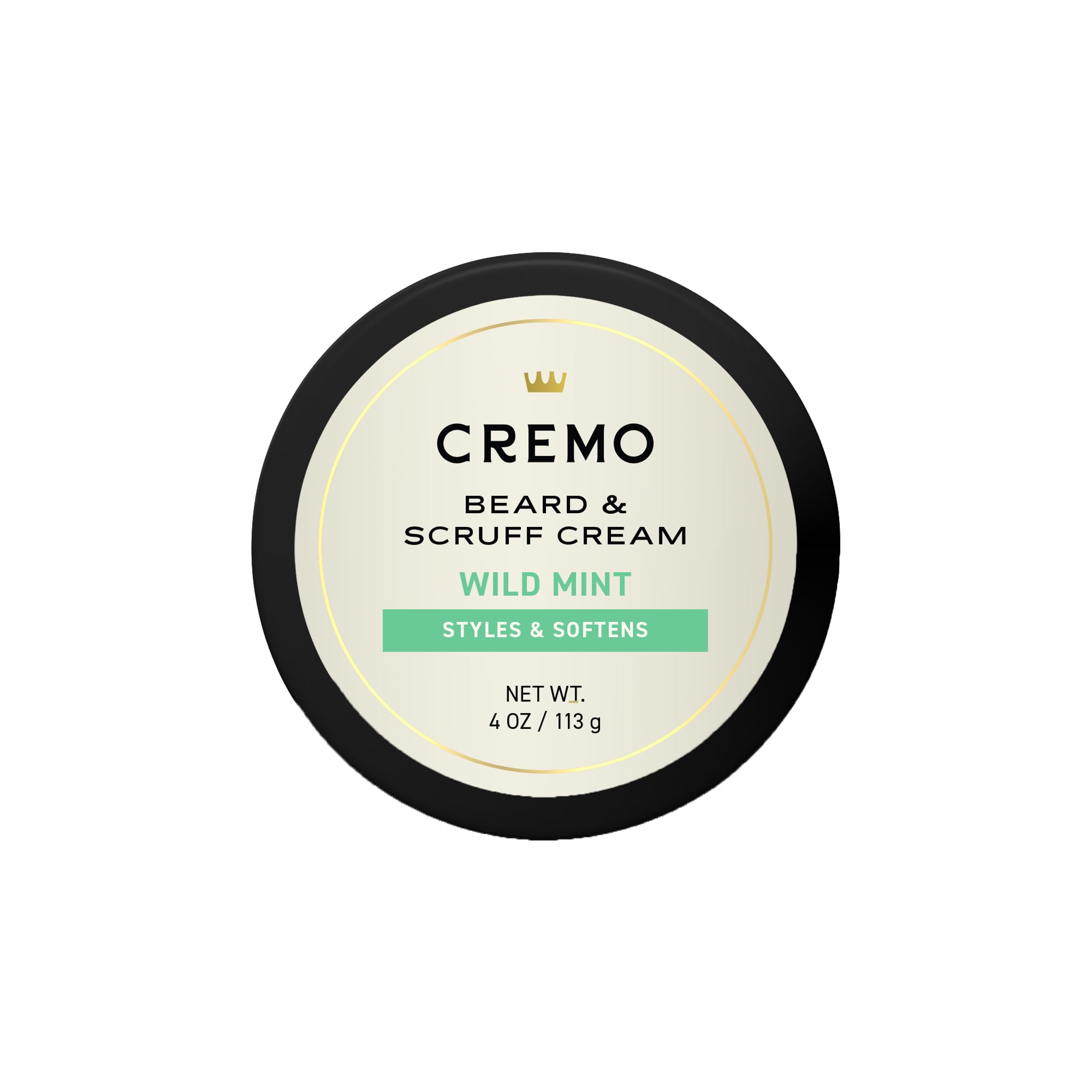 Cremo Beard & Scruff Cream, Wild Mint, 4 Ounce (Pack of 1) - Soothe Beard Itch, Condition and Offer Light-Hold Styling for Stubble and Scruff (Product Packaging May Vary)
