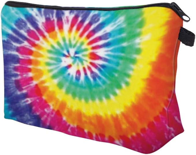 Aiphamy Cute Travel Makeup Bag Cosmetic Bag Small Pouch Gift for Women (Tie Dyed)