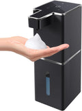JEMISUN Automatic Foaming Soap Dispenser Touchless 380ml/12.8oz Rechargeable Hand Soap Dispenser Wall Mounted 4 Levels Adjustable Foam Soap Pump for Bathroom Kitchen Dish Soap