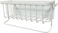 Refrigerator Shelf, Storage Basket, Hanging Basket, Food Organizer Made of Stainless Steel with Easy Assembly and Versatile Use for Kitchen, Bedroom, White