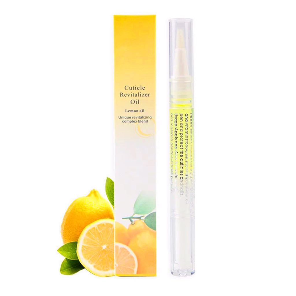Yimart Set of 4pcs Lemon Flavor Cuticle Revitalizer Oil Pen with Soft Brush,Nail Nutritional Cuticle Oil Pen For Anti-barb Finger Edge Nail Care Tool