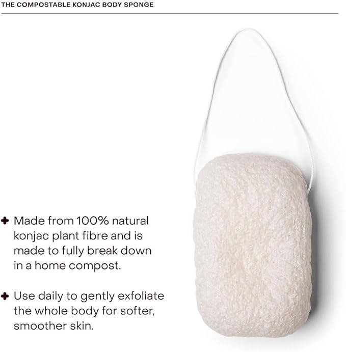 Everist Compostable Konjac Sponge | Reusable Exfoliating Shower Sponge