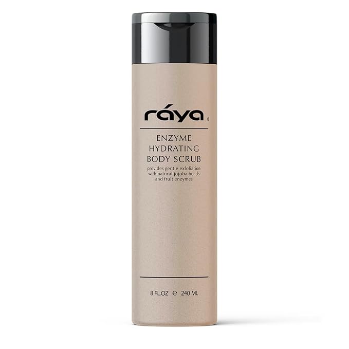 RAYA Enzyme Hydrating Body Scrub 8 oz Orange Vanilla Scent (S-104) | Gentle and Exfoliating Body Scrub | Made with Seaweed, Jojoba Beads, and Fruit Enzymes