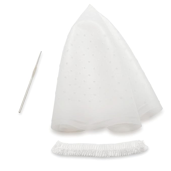2 PCS Holes Opened Hair Dye Cap Highlight Kit with Hook Silicone Highlighting Cap Smooth Highlights at Home Bleach Reuseable Beauty Hair Care Kits (White)