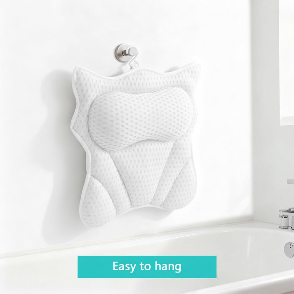 Bath Pillows for Tub,Ergonomic Bath Pillows for Tub Neck and Back Support