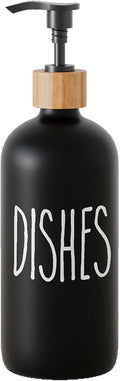 Dish Soap Dispenser for Kitchen,Glass Hand Soap Dispenser, Modern Farmhouse Decorfor Bathroom,Kitchen Decor