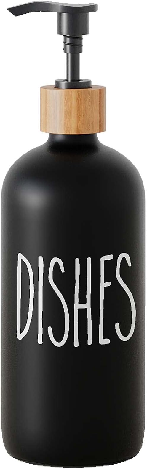 Dish Soap Dispenser for Kitchen,Glass Hand Soap Dispenser, Modern Farmhouse Decorfor Bathroom,Kitchen Decor