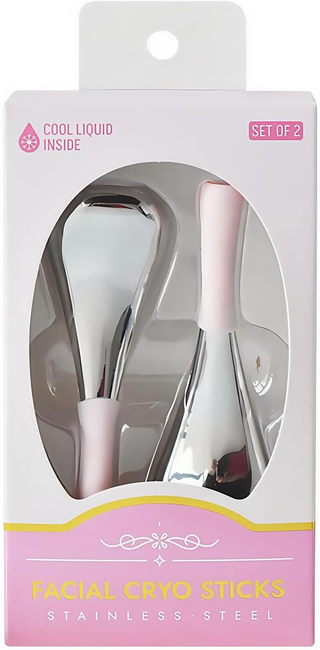 AOSHAWN Cooling Globes for Face and Eyes, Ice Globes for Facials, Stainless Steel Cryo Sticks for Women and Ladies, Skin Care Tools Spa Roller, Anti-Aging, Wrinkles and Puffiness Relief (White)