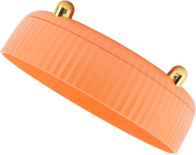 Fydun Rotating Plate, 360 Degree Storage Rack Organizer Round Cosmetic Shelf Basket Turntable for Kitchen Cabinet Pantry Small White Lazy Susans Refrigerator (Orange)