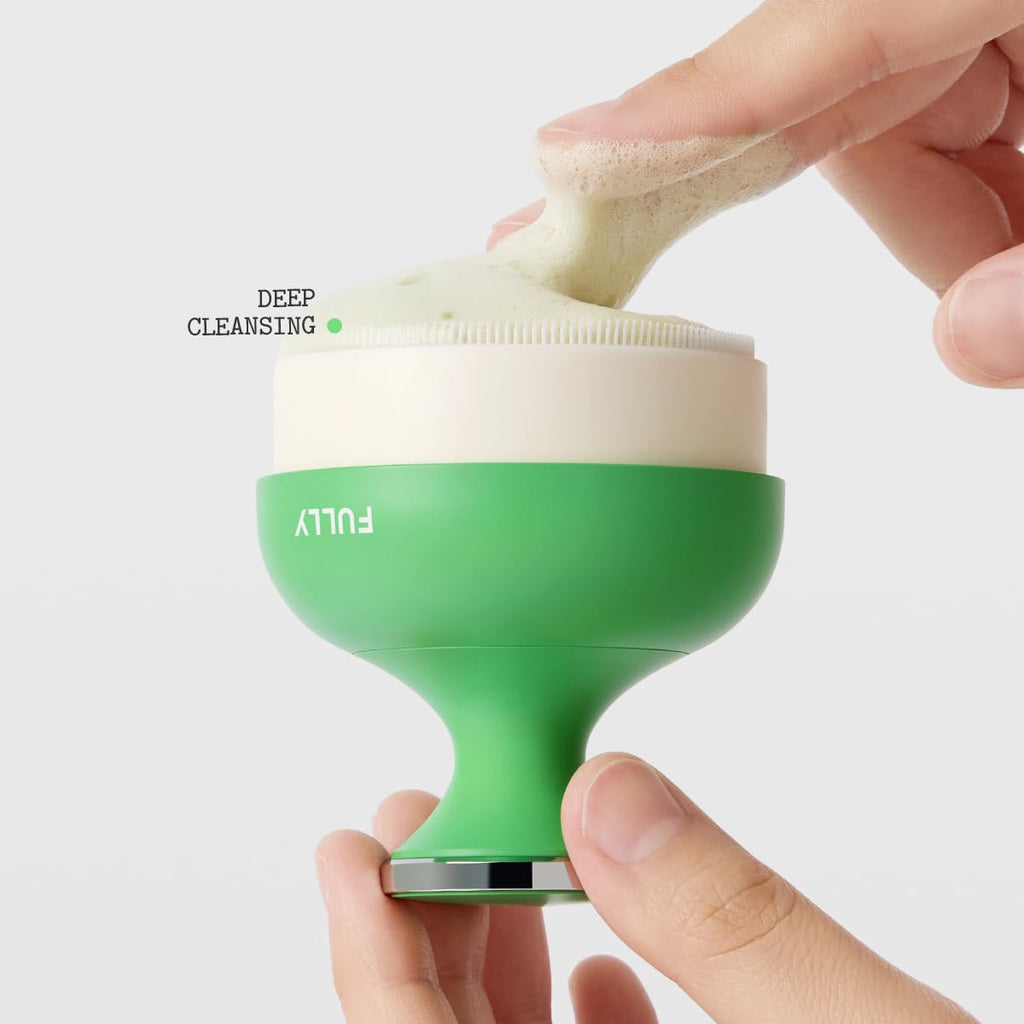 FULLY Pore Cleansing Silicone Brush, Effective Pore Cleaner, Over 2000 Fine Bristle, Unclog Pores, Blackhead Brush, Sebum Remover Tool, Gentle Exfoliator, Pairs with Green Tomato Clay Mask Cleanser