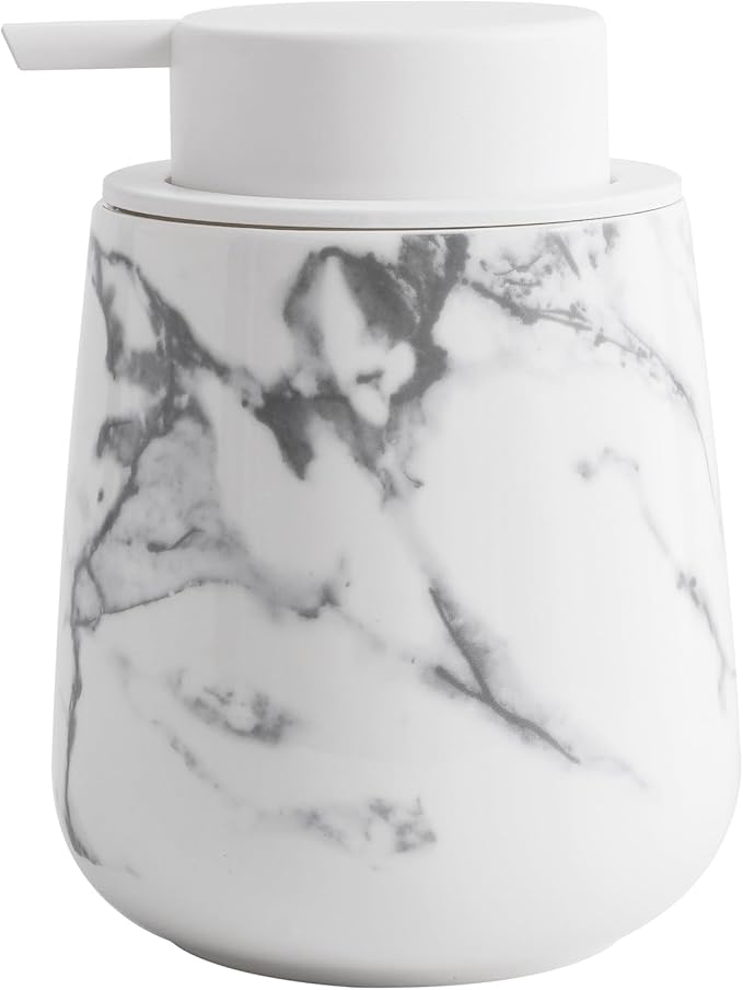 Agyiuns soap Dispenser Ceramic foaming soap Dispenser with Easy-to-Press Pump for Bathroom 12 oz refillable Liquid Hand soap Dispenser for Hand sanitizers, lotions